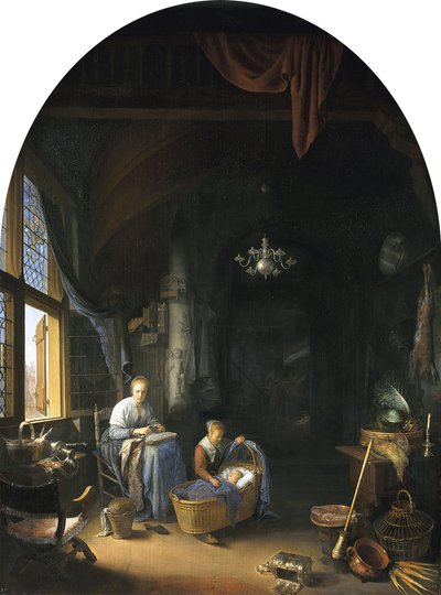 La giovane madre da Gerrit Dou